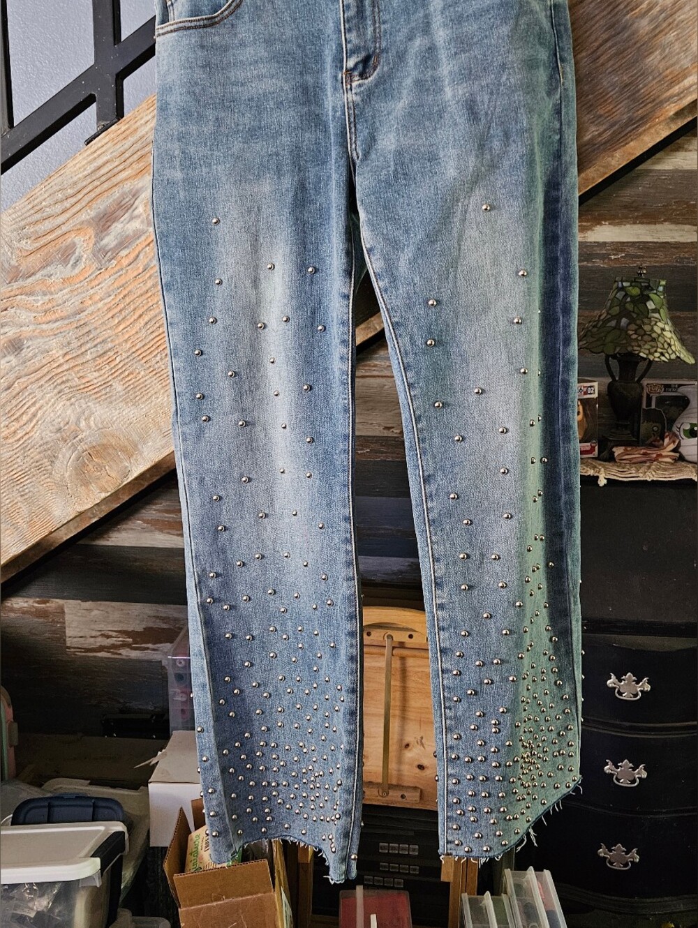 Studded Medium Wash Women's Jeans